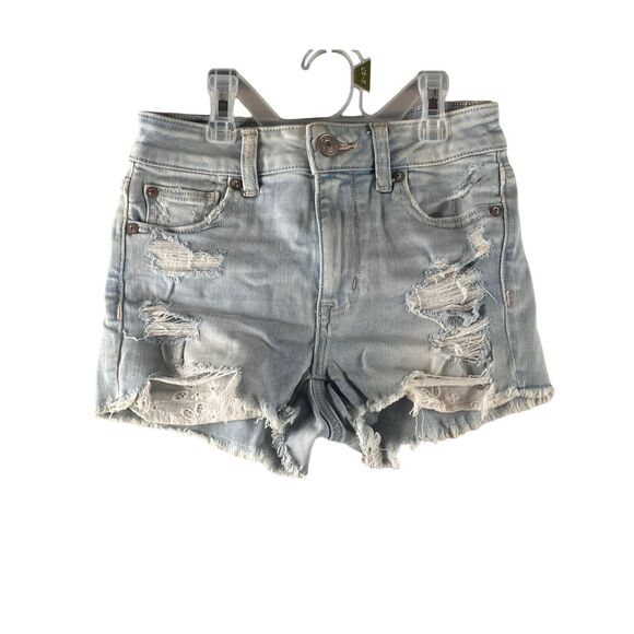 American Eagle Outfitters Pants - American Eagle Womens Teens Cutoff Ripped Jean Shorts Size 00